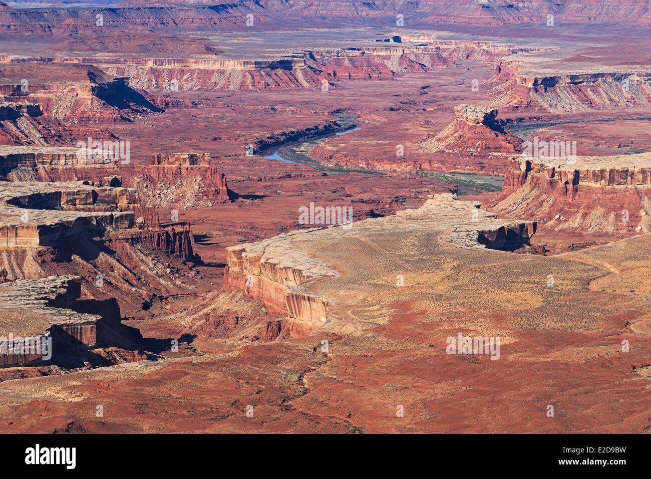 Vereinigten Staaten Utah Colorado Plateau Canyonlands National Park Insel im Stadtteil Sky Green River überblicken Stockfoto