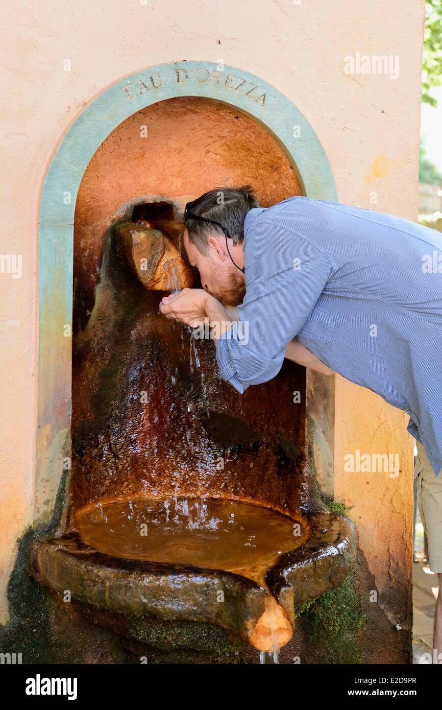 Frankreich, Haute Corse, Castagniccia, die Heilquelle von Orezza Stockfoto