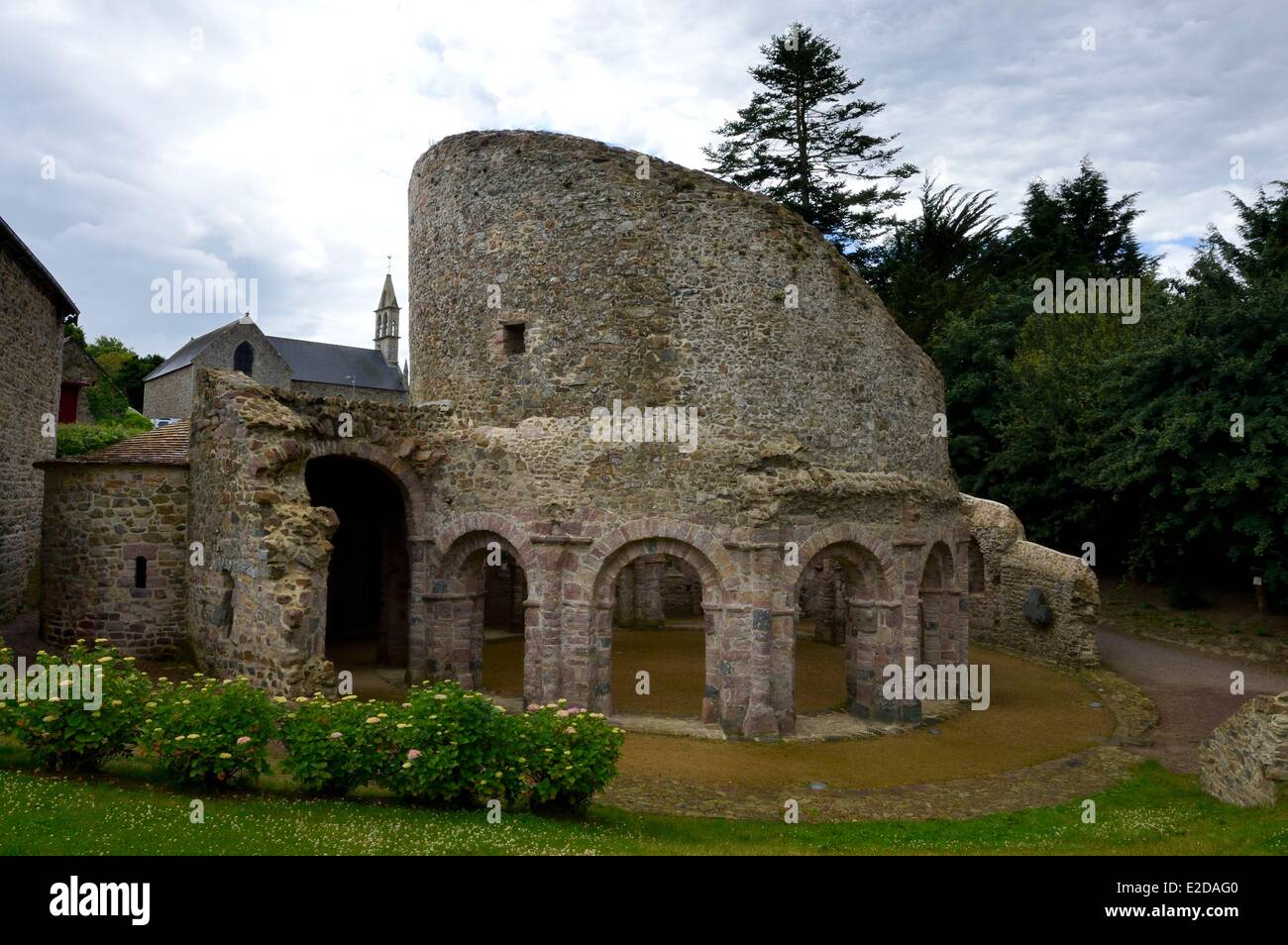 Frankreich Cotes d ' Armor Lanleff die Lanleff Tempel ehemaligen Kapelle aus dem 11. Jahrhundert bauen von den Tempelrittern nach dem Vorbild der Stockfoto