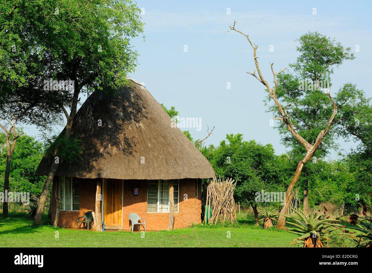 Swasiland Lubombo Bezirk Hlane Royal National Park die Hütten (oder Rondavels) des Ndlovu Camps Stockfoto