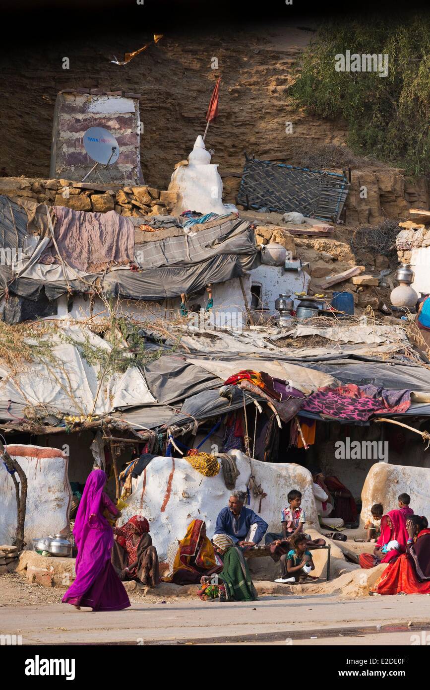 Indien Rajasthan Zustand Jaisalmer nomadische Stämme leben in der Stadt Stockfoto