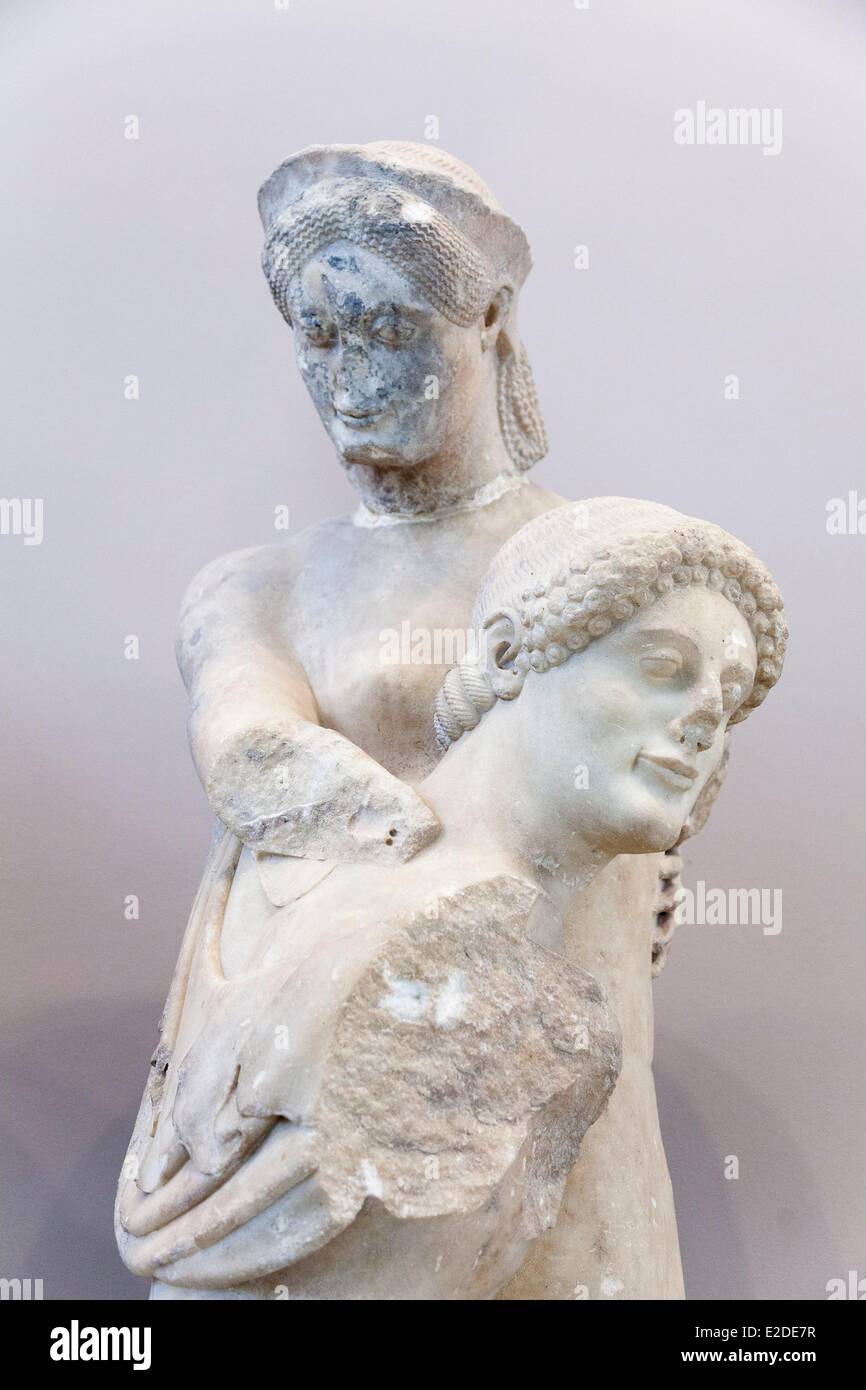 Griechenland Insel von Euböa Eretria Eretria Archäologisches Museum geformten Gruppe von Theseus und Antiope Stockfoto