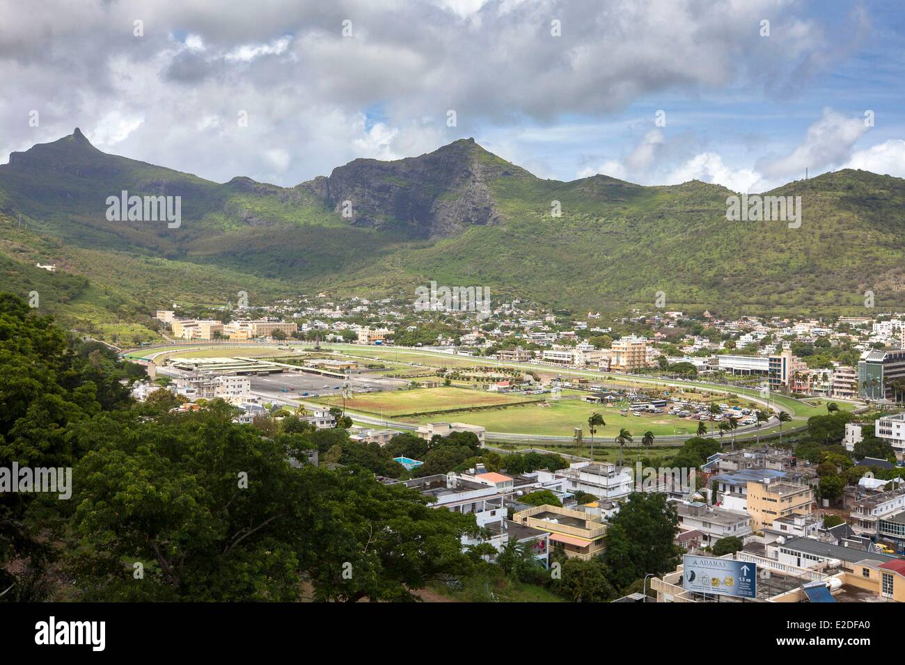 Mauritius, Port Louis, die Pferderennbahn Champ de Mars, Blick von der Zitadelle Stockfoto