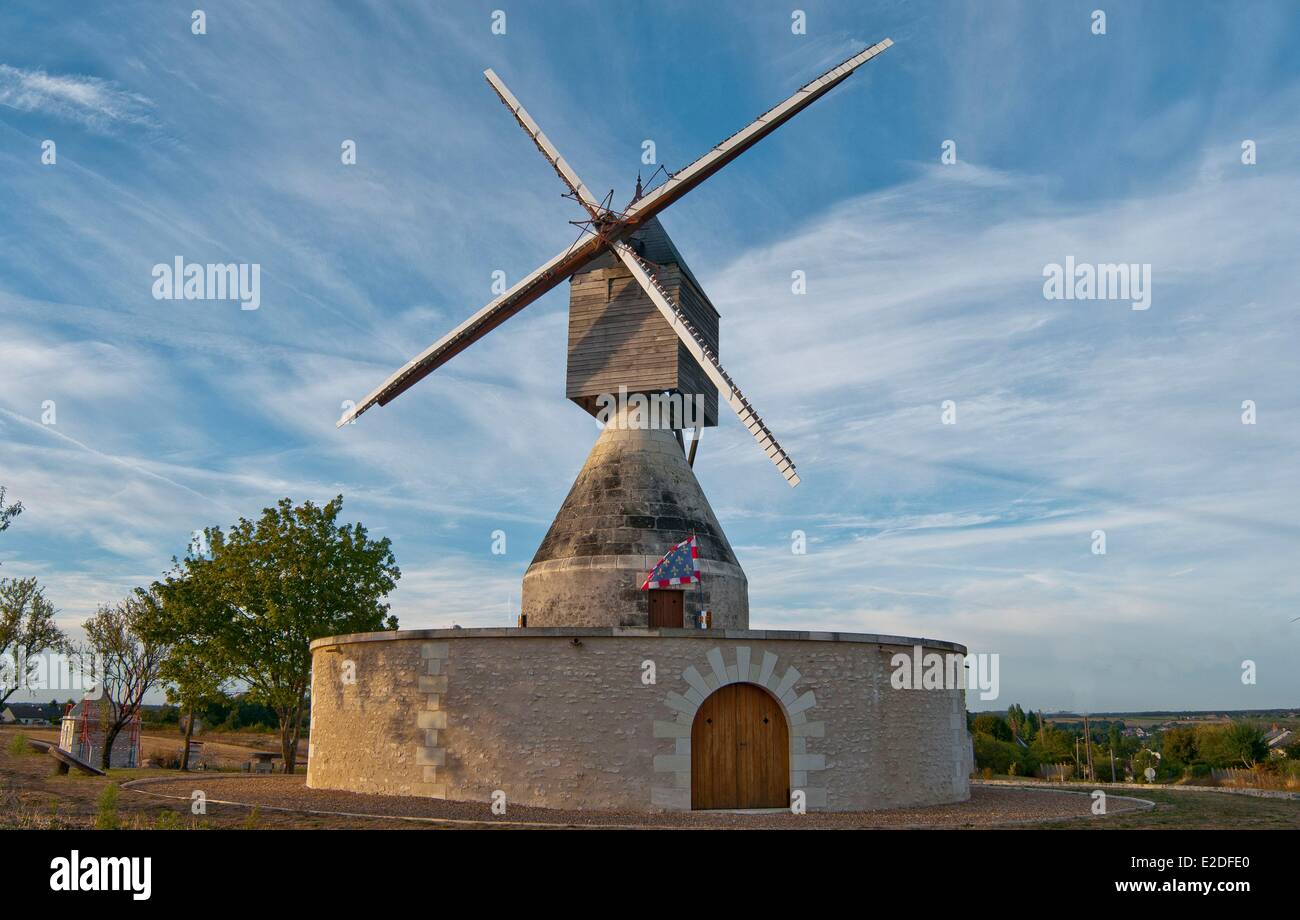 Frankreich-Indre et Loire Blere Windmühle Aigremonts 19. Jahrhundert Stockfoto