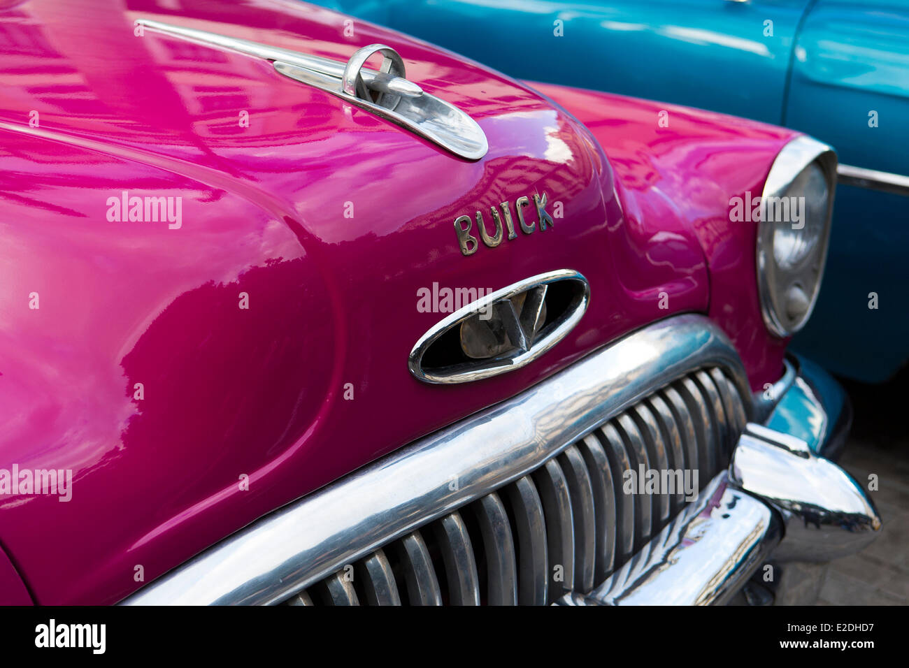 Provinz La Habana Cuba Havanna Centro Habana Bezirk Detail für ein amerikanisches Auto Buick Modell Stockfoto