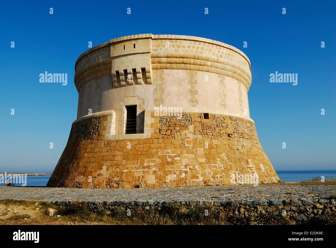 Spanien Balearen Menorca Fornells Turm Stockfoto