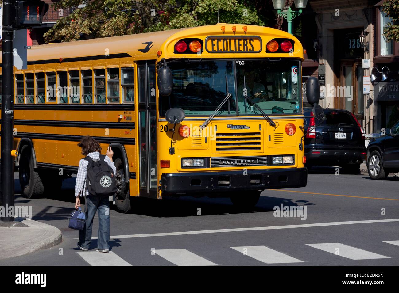 Kanada-Quebec Provinz Montreal Schulbus Stockfoto
