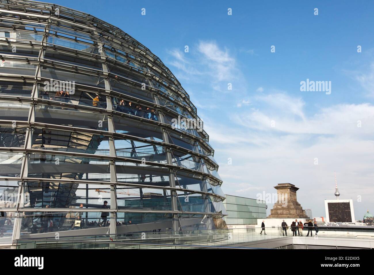 Deutschland Berlin Reichstag Bundestag Glaskuppel (Deutsch Parlement seit 1999) von dem Architekten Sir Norman Foster Stockfoto