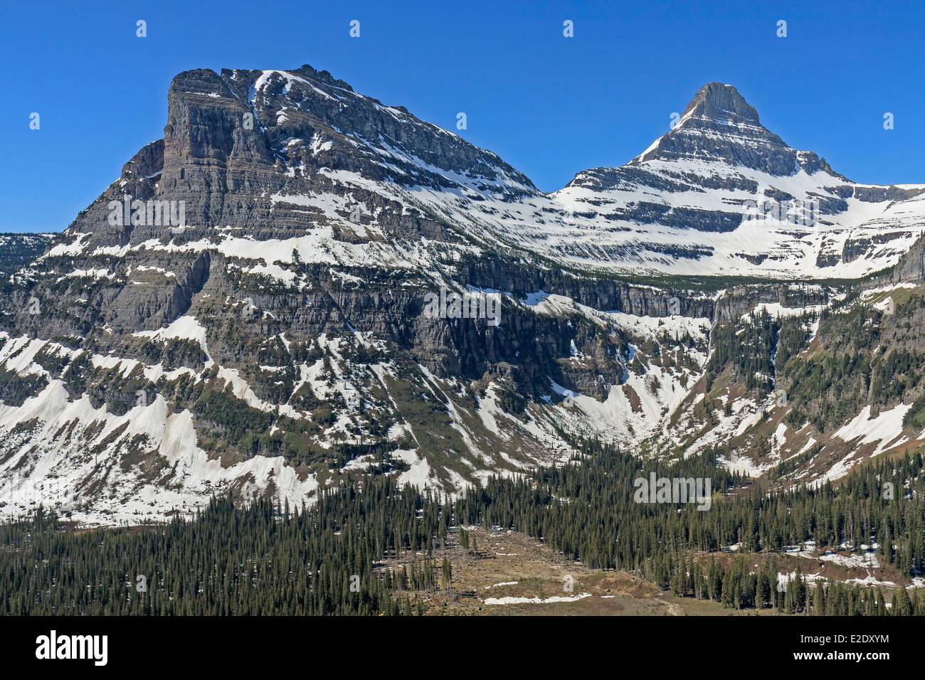 Vereinigten Staaten Montana Rocky Mountains Glacier National Park aufgeführt als Weltkulturerbe durch die UNESCO Reynolds Berg aus der Stockfoto