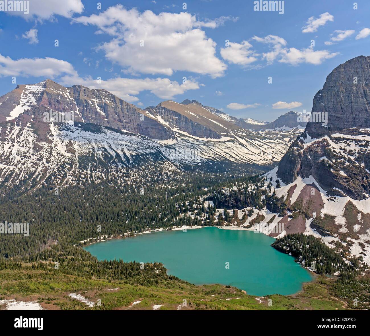 Vereinigten Staaten Montana Rocky Mountains Glacier National Park als Weltkulturerbe durch die UNESCO viele Gletschergebiet Grinnell Lake aufgeführt Stockfoto
