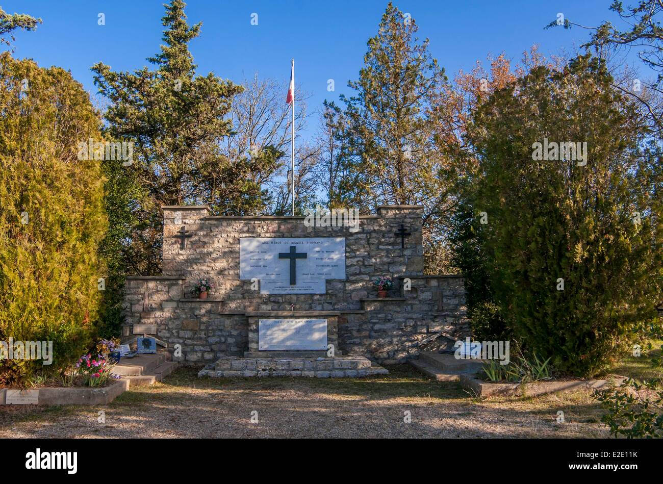 Frankreich Tarn Penne Denkmal für die Helden des Maquis Ornano Stockfoto
