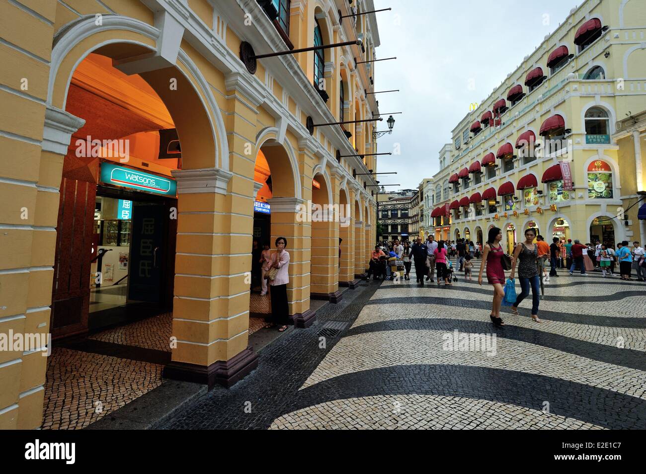 China Macau aufgeführten Altstadt als Weltkulturerbe der UNESCO Largo Senado Stockfoto