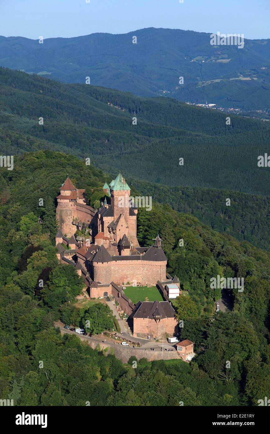 Frankreich-Bas-Rhin Orschwiller mittelalterliche Burg Hochkonigsburg (Luftbild) Stockfoto