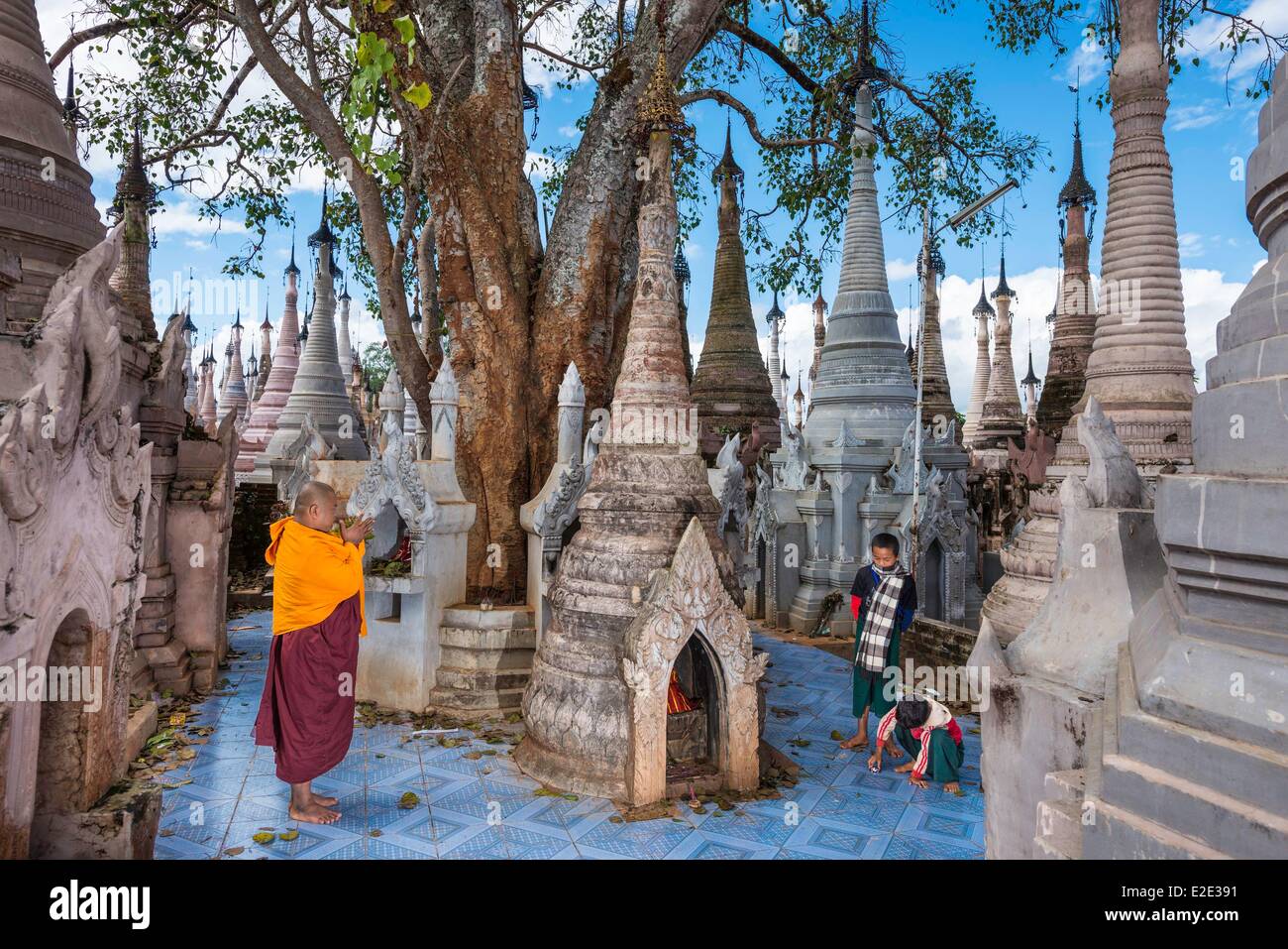 Myanmar (Burma) Shan Staat Pao Stamm archäologische und religiöse Website aus Kakku in der Nähe von Tan-Shi Stockfoto