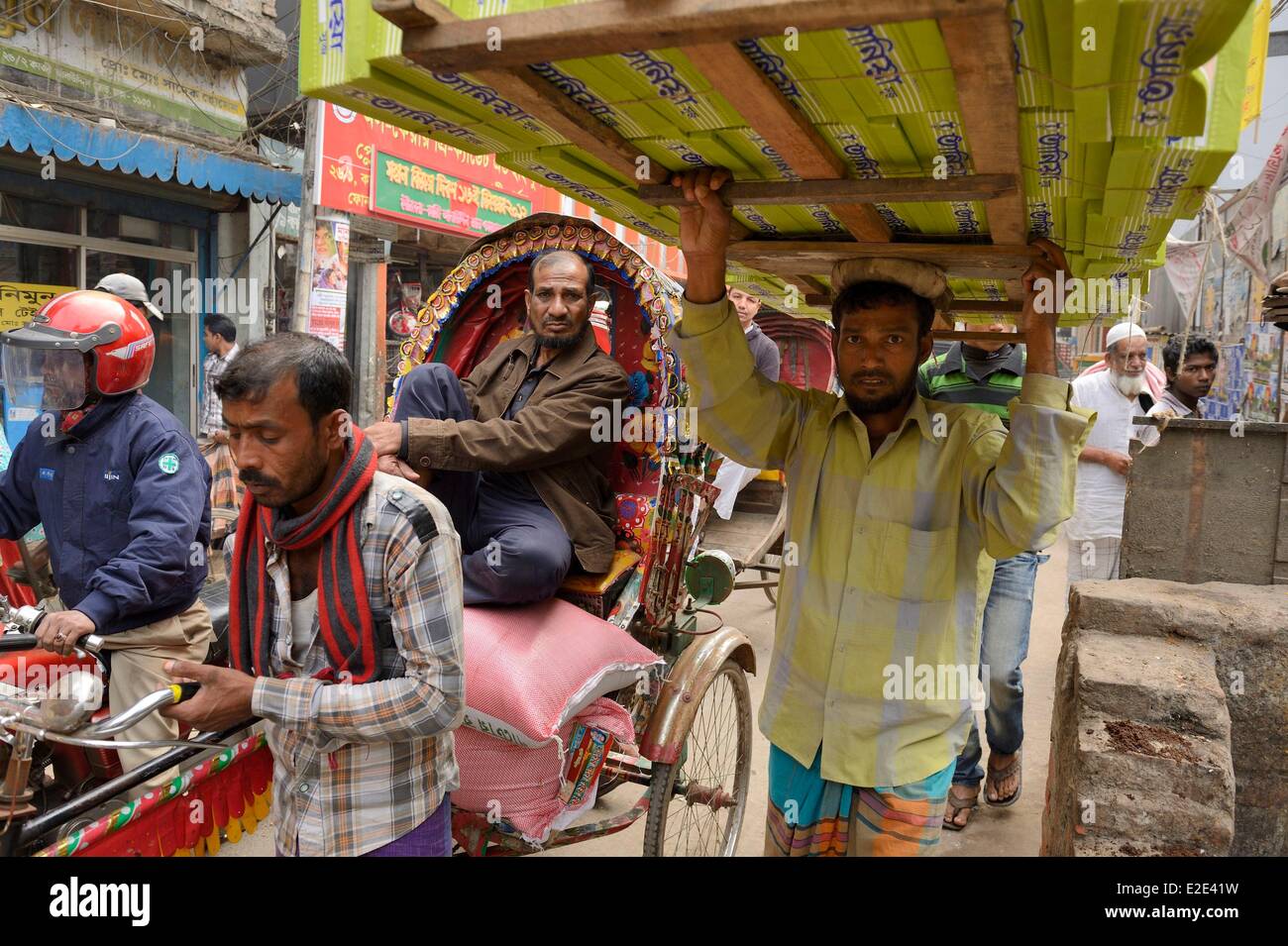 Bangladesch Dhaka (Dacca) überfüllten Straße im alten Dhaka Stockfoto