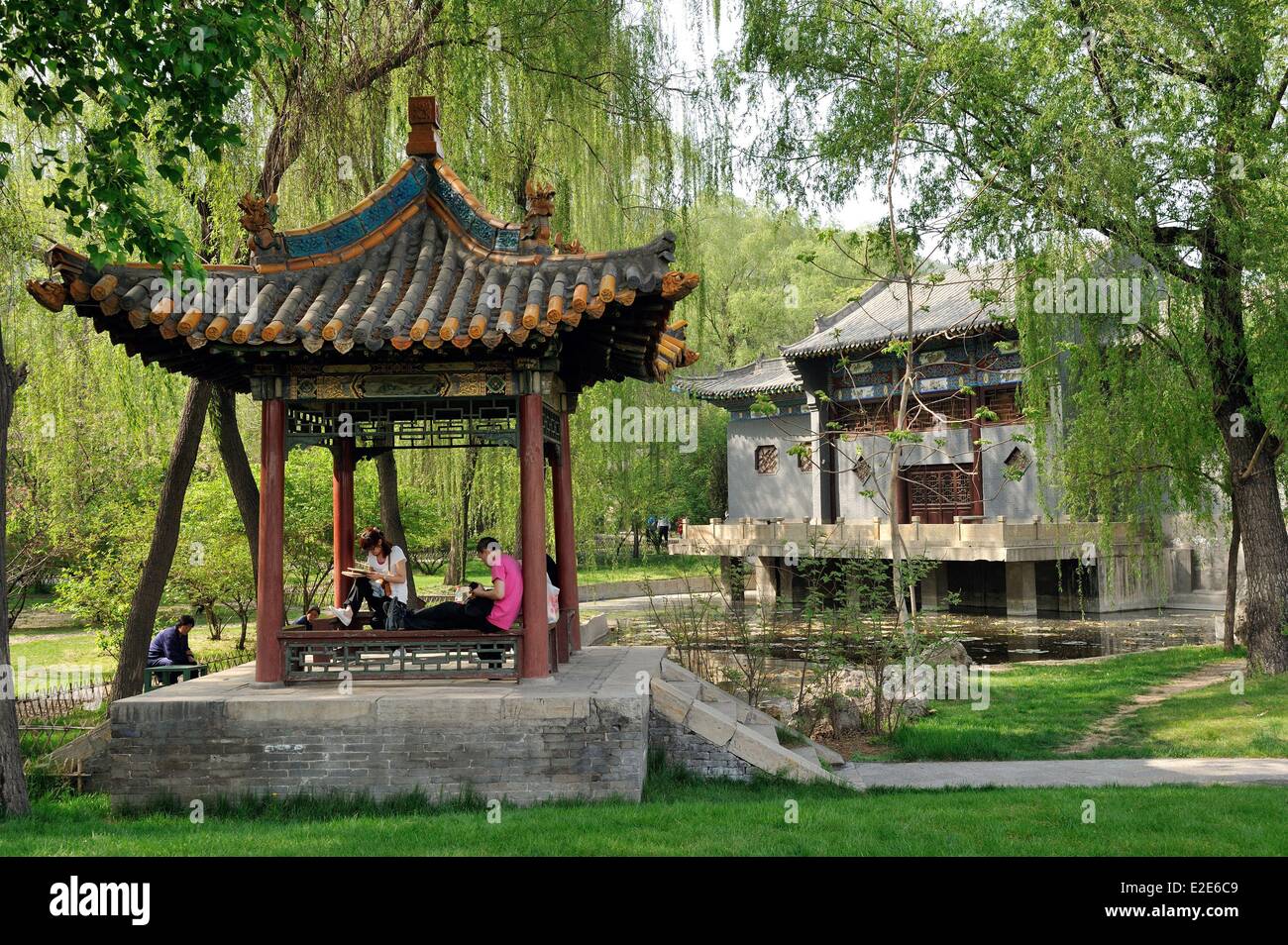 China, Shanxi Provinz, Taiyuan, Jinci Tempel ist ein Komplex von Tempelbauten, die über 1000 Jahre zurückreicht Stockfoto