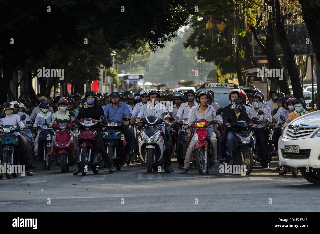 Vietnam, Ho-Chi-Minh-Stadt, Verkehr im Bezirk 1 Stockfoto