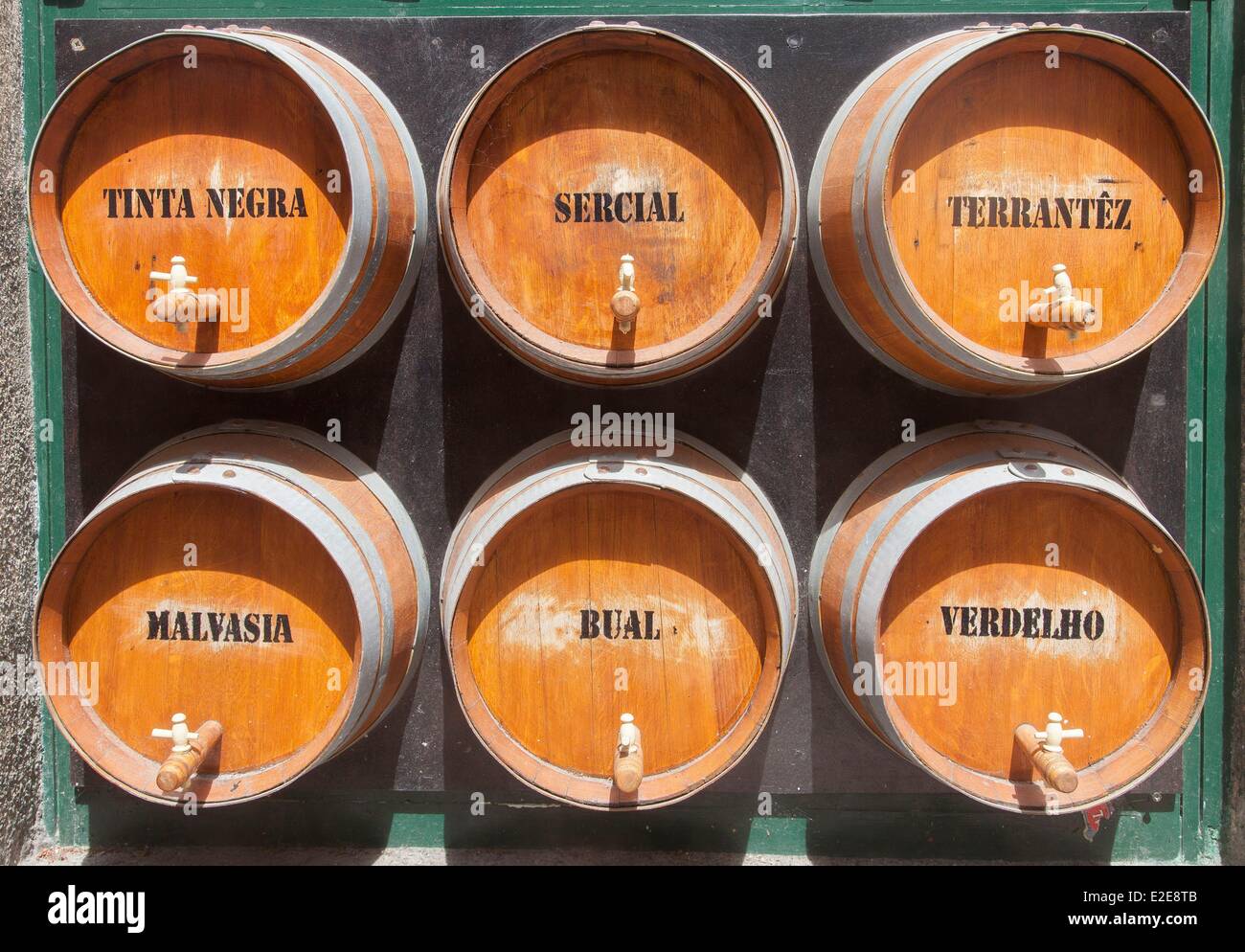 Portugal, Madeira Insel, Funchal, Madeira-Wein Barrel Stockfoto