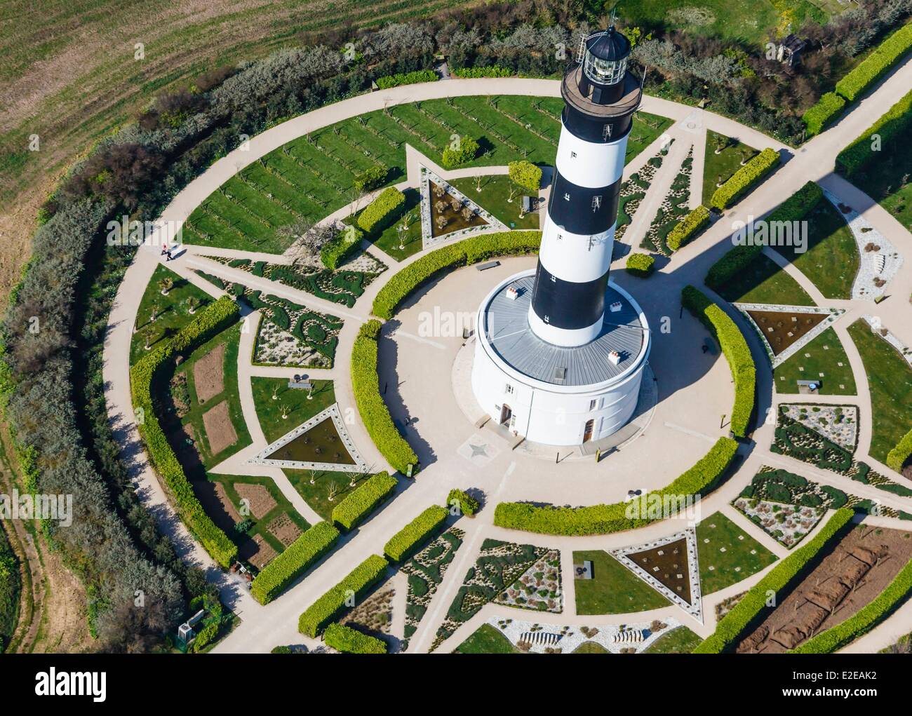 Frankreich, Charente Maritime, L'ile d'Oleron, Saint-Denis d'Oleron, Chassiron Leuchtturm (Luftaufnahmen) Stockfoto