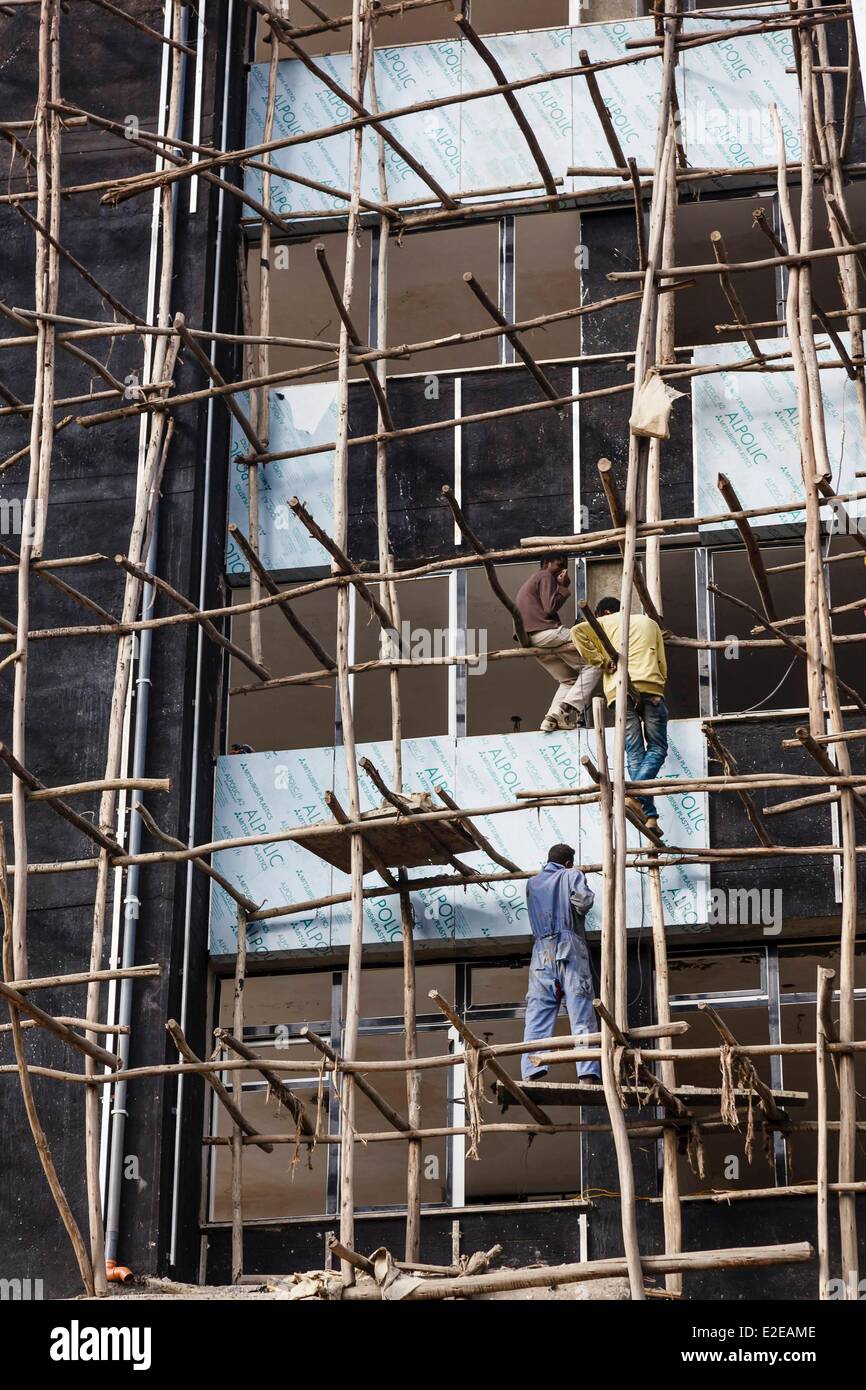 Äthiopien, Amhara Region, Gondar, Holz-Gerüst Stockfoto