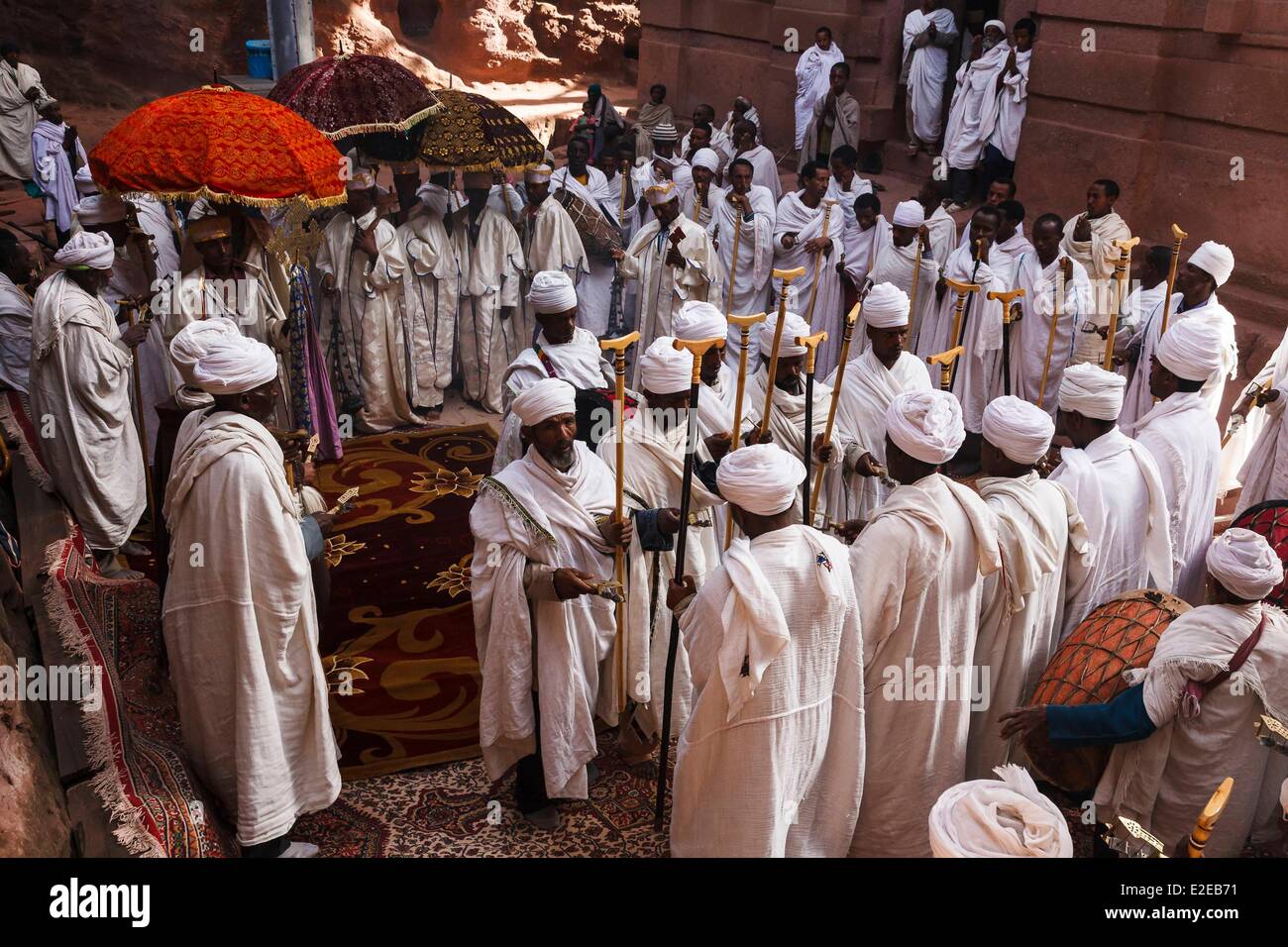 Athiopien Amhara Region Lalibela Eine Religiose Zeremonie Rund Um Die Kirche Bet Emanuel Sudosten Cluster Als Welt Aufgefuhrt Stockfotografie Alamy