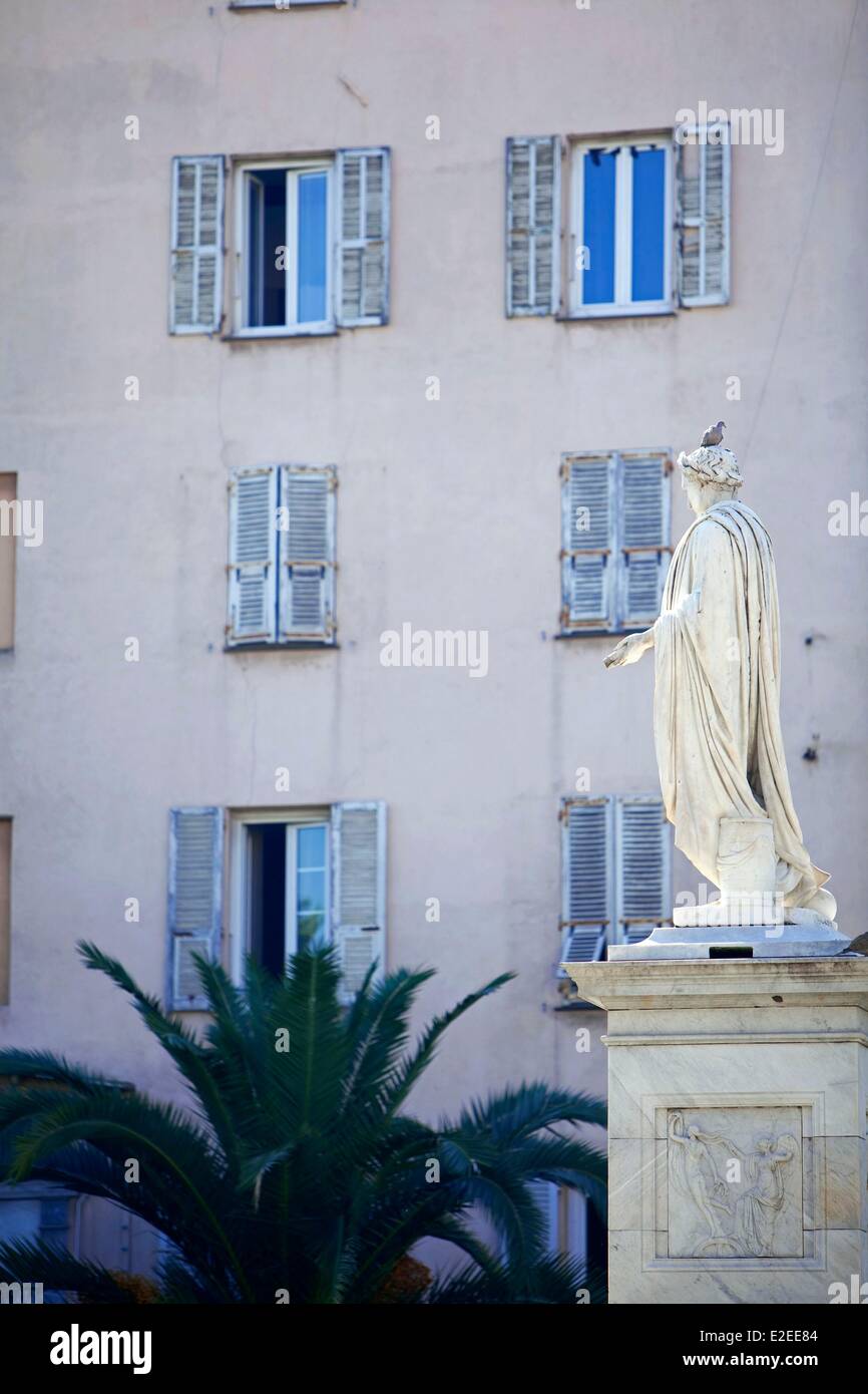 Frankreich, Corse du Sud, Ajaccio, Ort Marechal Foch Statue von Napoleon Bonaparte Erster Konsul Stockfoto