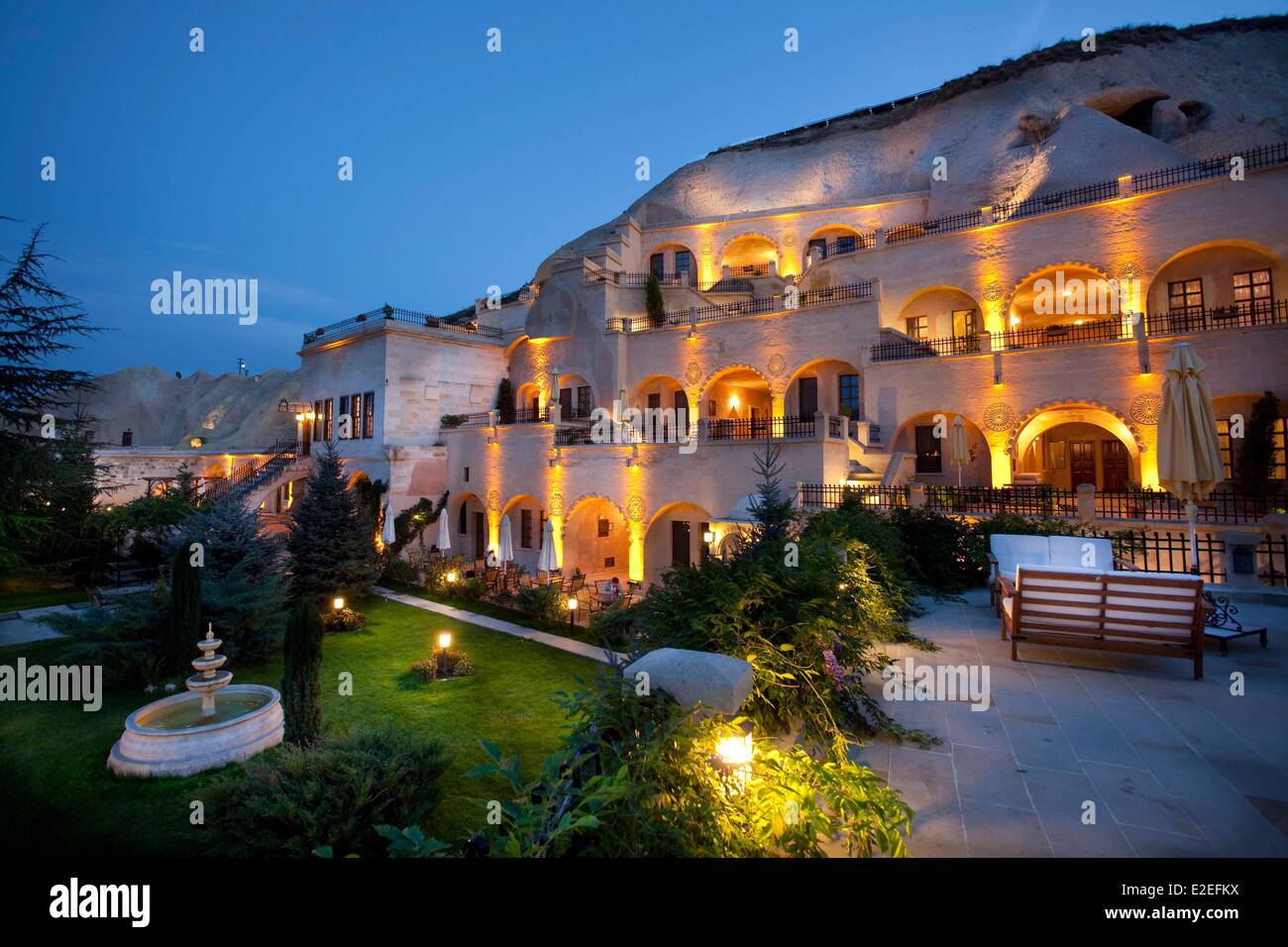 Zentral-Anatolien, Capadoccia, Urgup, Türkei, Alfina Cave Hotel Stockfoto