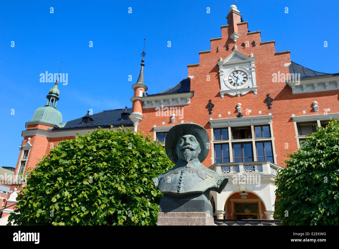 Schweden Vasterbotten County Umea europäische Hauptstadt der Kultur 2014 Statue von König Gustavus Adolphus von Schweden (König Gustav II. Stockfoto
