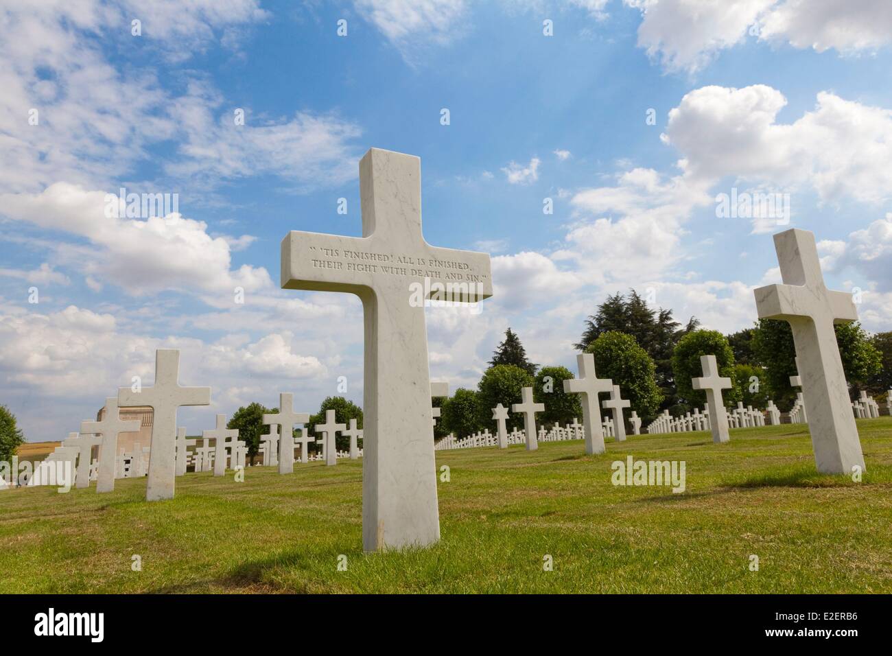 Frankreich, Aisne, Bony, amerikanischer Militärfriedhof, ein Ort der Erinnerung an den großen Krieg Stockfoto