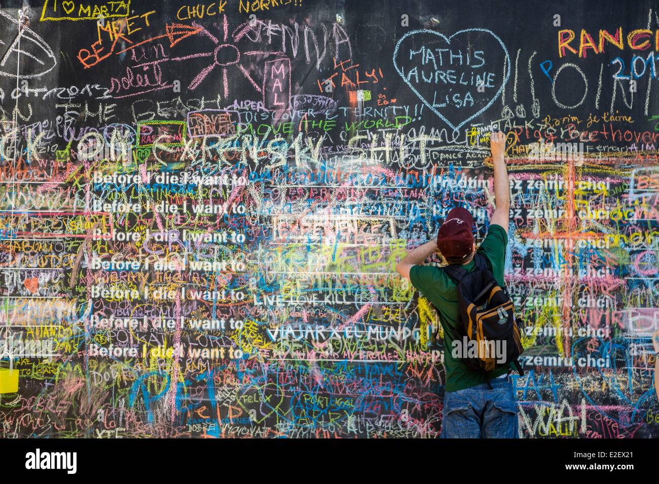 Tschechische Republik-Prag-Altstadt Weltkulturerbe von UNESCO Mala Strana Wandbild zur Erinnerung an John Lennon Stockfoto
