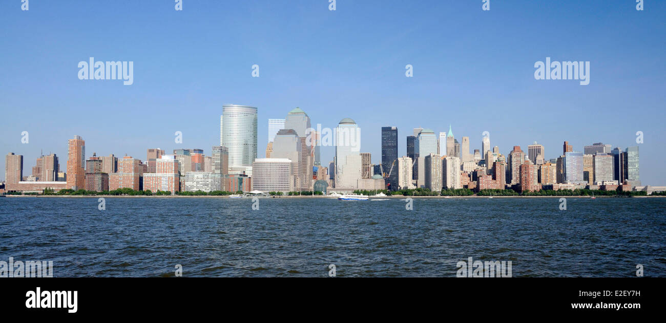 Vereinigte Staaten, New York, Blick auf Manhattan aus Exchange Place in Jersey City in New Jersey Stockfoto