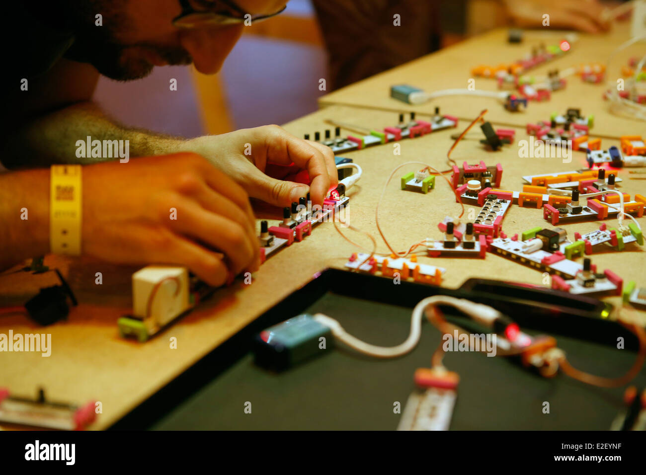 Arduino Soundgeräte ausgesetzt auf Sonar Festival in Barcelona, Spanien Stockfoto