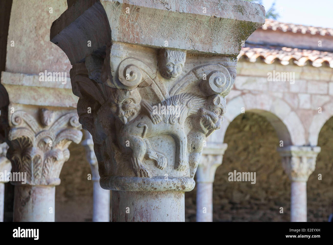 Frankreich, Pyrenäen Orientales Prades, Saint Michel de Cuxa Abtei Stockfoto