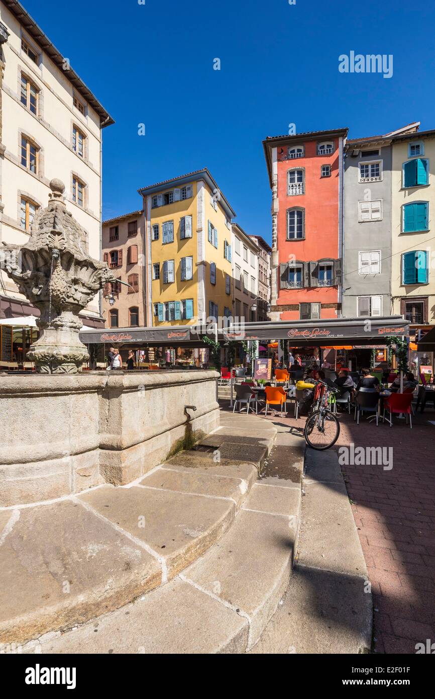 Frankreich, Haute-Loire, Le Puy En Velay, ein Anschlag auf el Camino de Santiago, platziere du Feld, Ausgangspunkt der Via Podiensis Stockfoto