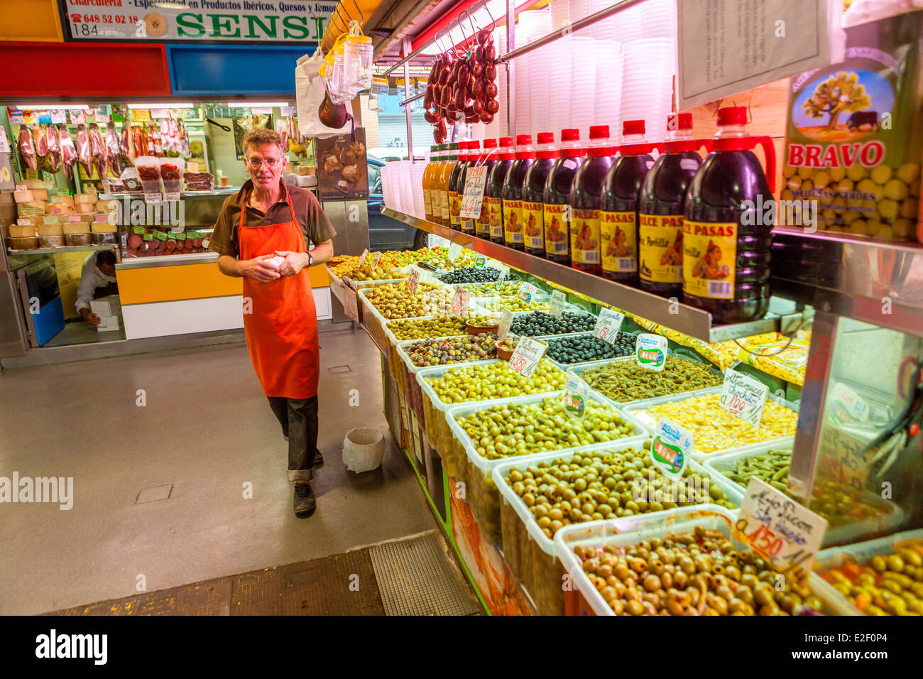 Mercado Central de Atarazanas, Markthalle in Málaga, Costa Del Sol, Andalusien, Spanien, Europa. Stockfoto