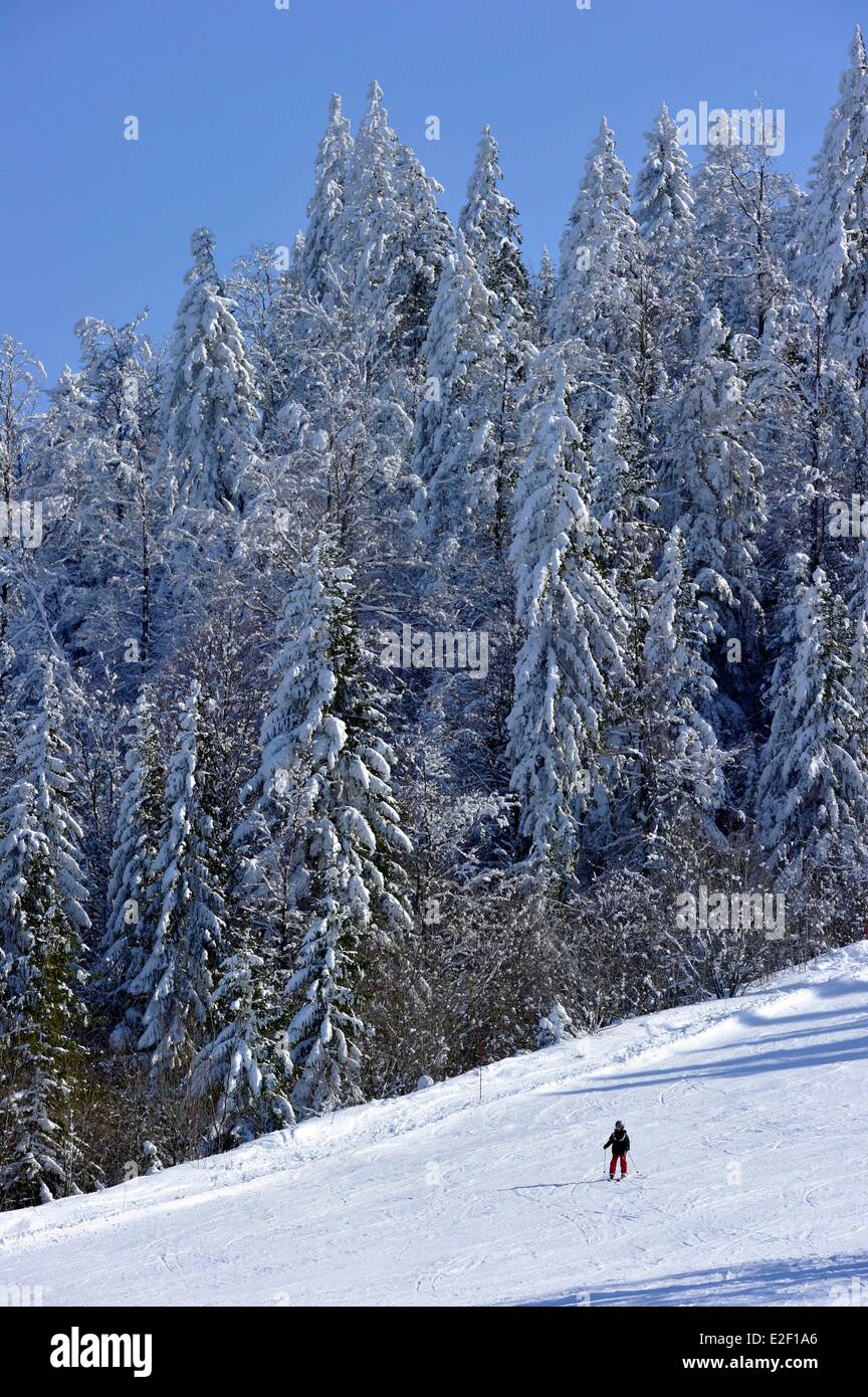 Frankreich, Doubs, Metabief, Mont d ' or Winter Sport Bahnhof Stockfoto