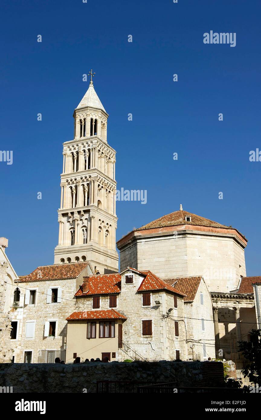 Kroatien, Dalmatien, Split, alte römische Stadt Weltkulturerbe von UNESCO, St. Domnius Cathedral und Diokletian Palast Stockfoto