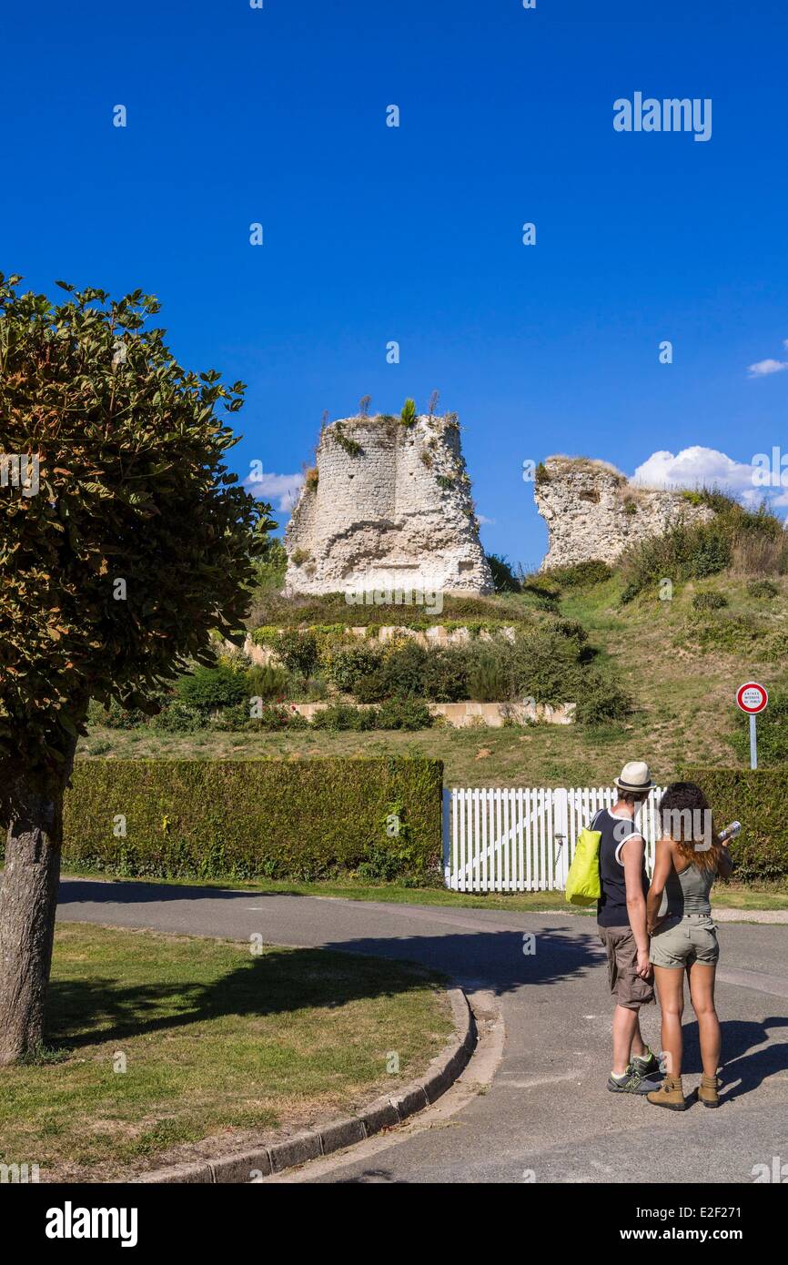 Frankreich, Yvelines, Montchauvet, Ruinen der Burg im Jahr 1136 von Amaury de Montfort Stockfoto