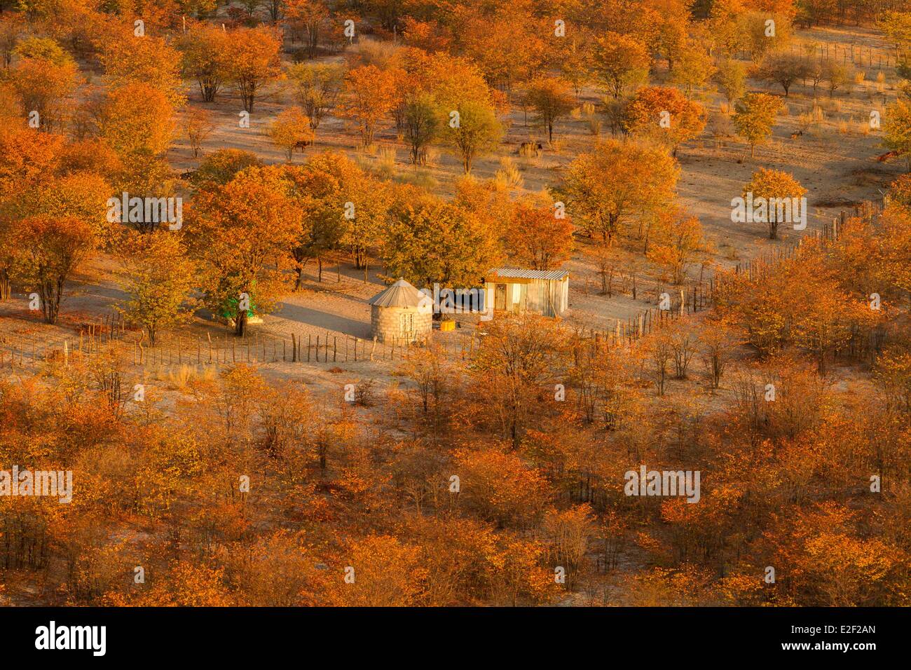 Botswana, Haus in Maun (Luftbild) Stockfoto