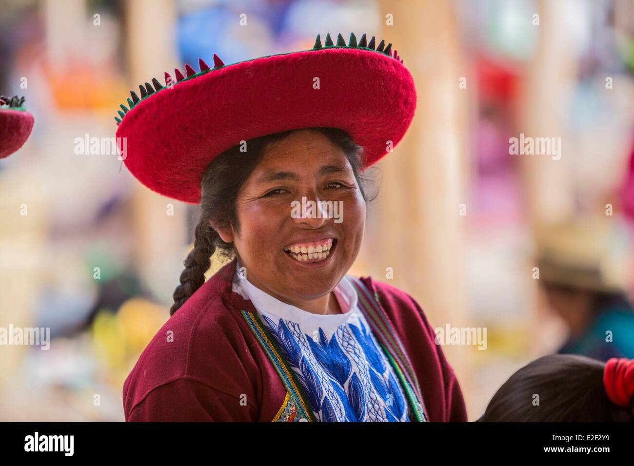 Peru, Cuzco Provinz, das Heilige Tal, Chinchero Markt Stockfoto