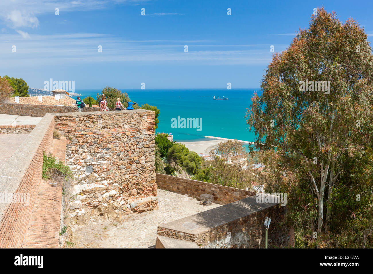 Castillo de Gibralfaro, Schloss Monte de Gibralfaro, Málaga, Costa Del Sol, Andalusien, Spanien, Europa. Stockfoto