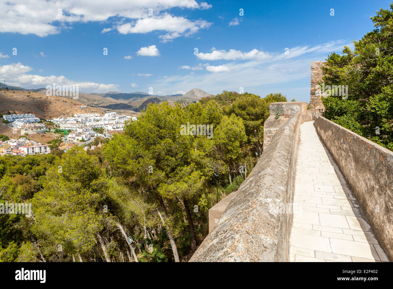 Castillo de Gibralfaro, Schloss Monte de Gibralfaro, Málaga, Costa Del Sol, Andalusien, Spanien, Europa. Stockfoto