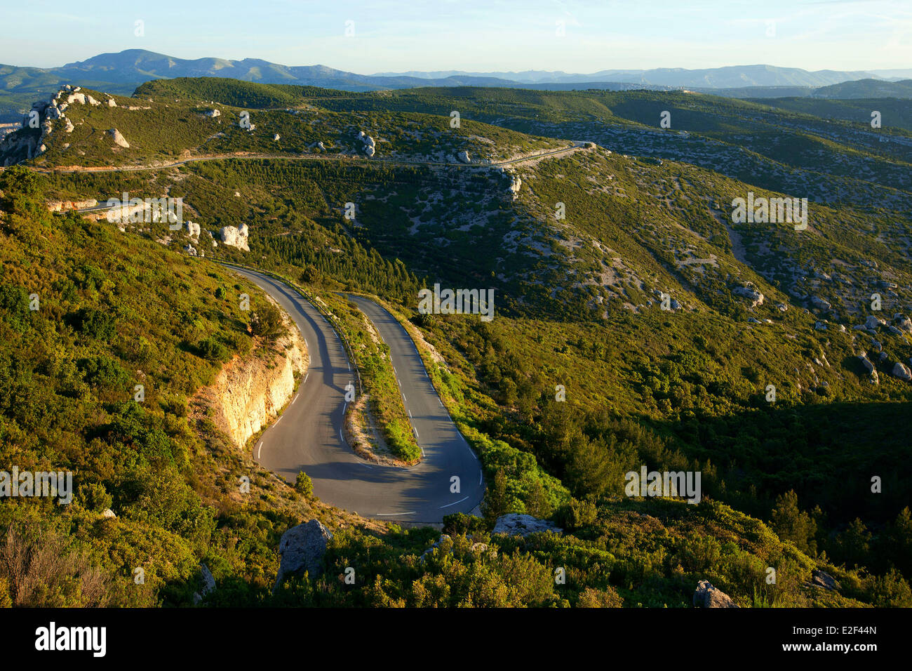 Frankreich, Bouches du Rhone, Nationalpark Calanques, Cassis, Cap Canaille, Ridge Road Stockfoto