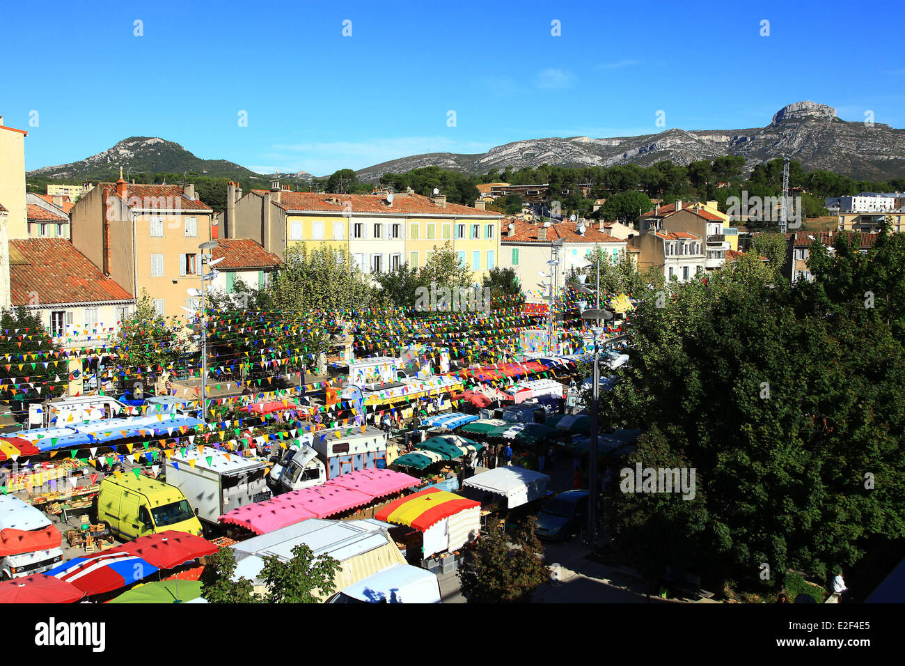 Frankreich, Bouches du Rhone, Aubagne, place des 14. Juli, dem Markt Stockfoto