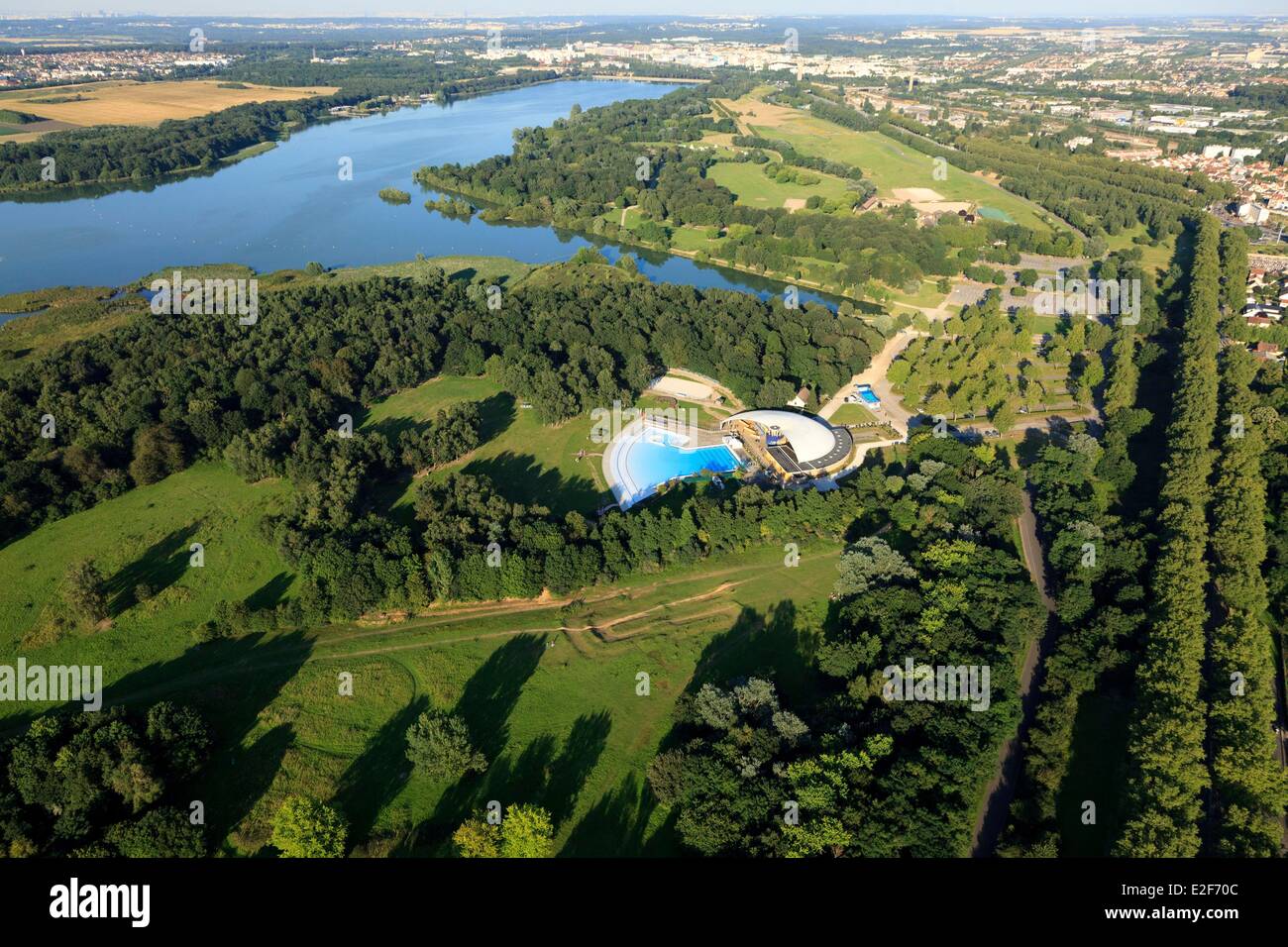 Frankreich, reservieren Yvelines, Trappes En Yvelines, Freizeit und Natur von Saint Quentin En Yvelines, Wellenbad (Luftbild) Stockfoto