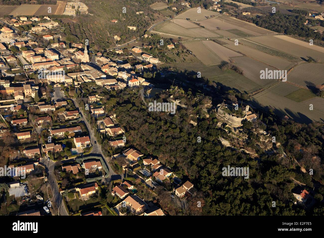 Frankreich, Drome, Montségur Sur Lauzon (Luftbild) Stockfoto