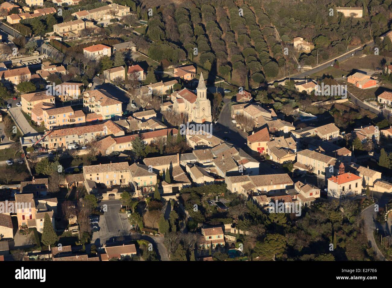 Frankreich, Drome, Montségur Sur Lauzon (Luftbild) Stockfoto