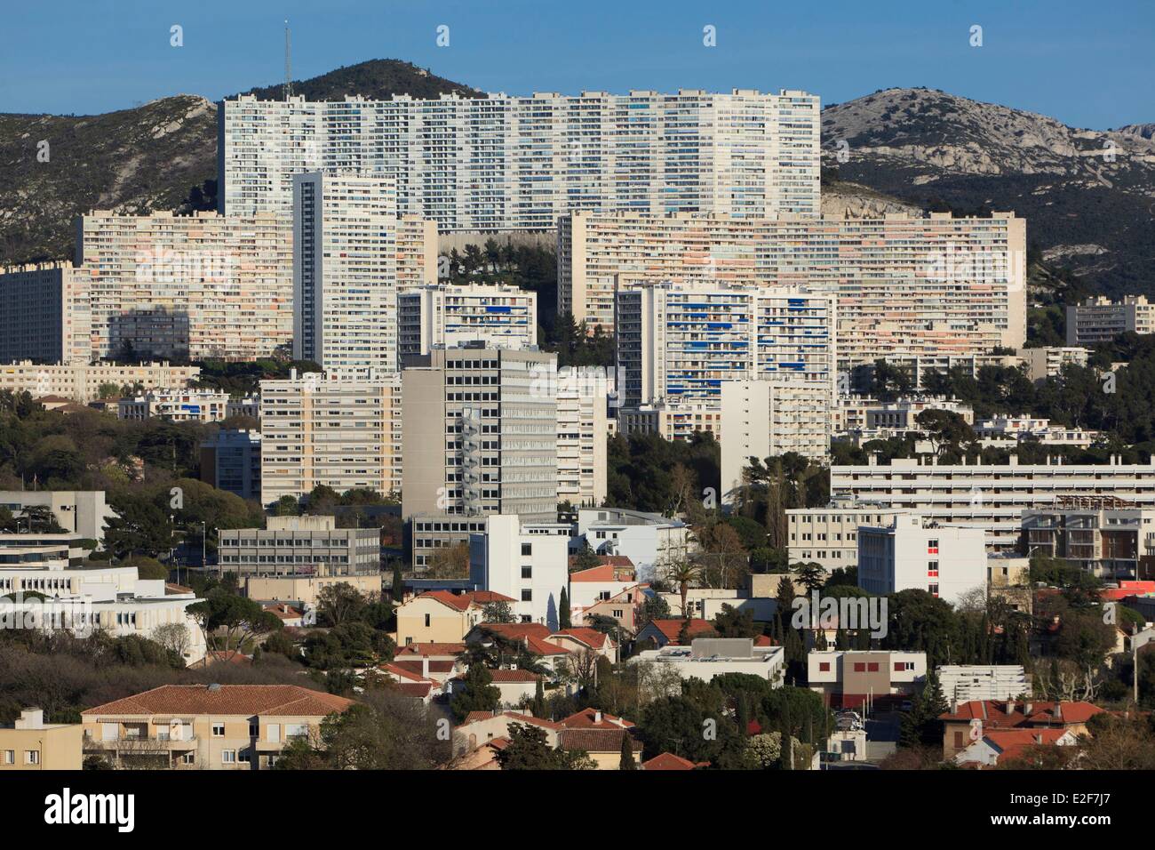 Frankreich Bouches du Rhone Marseille Europäische Kulturhauptstadt 2013 9e Arrondissement Immeuble De La Residence De La Rouviere Stockfoto