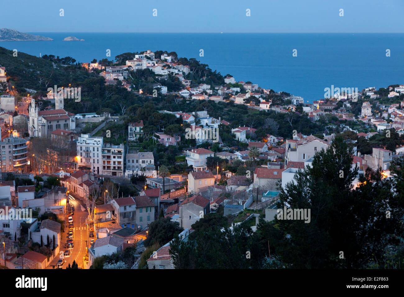 Frankreich, Marseille, Bouches-du-Rhône, Kulturhauptstadt Europas 2013, 7. Bezirk, Bezirk Bompard und Roucas Blanc Stockfoto
