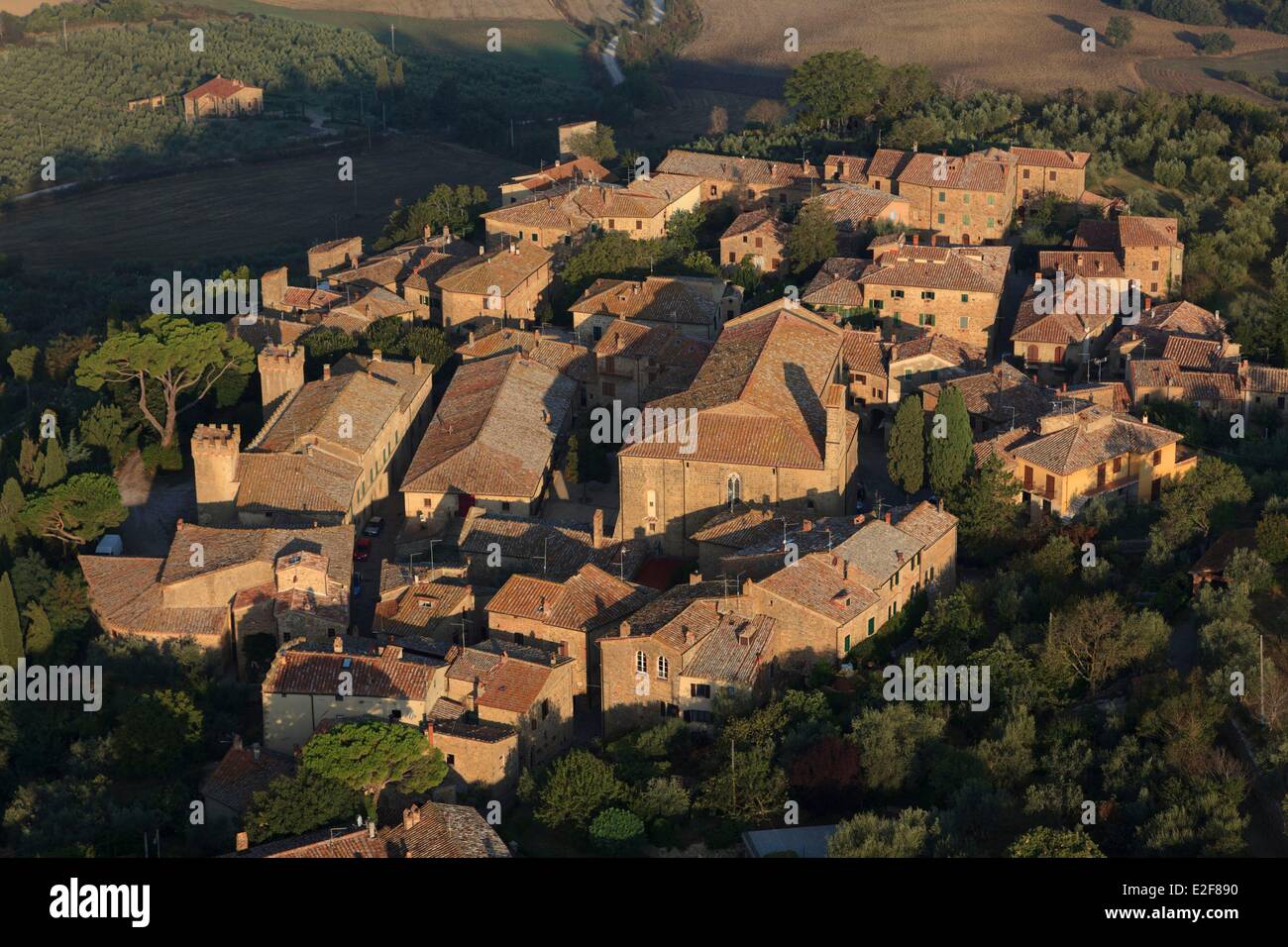 Italien Toskana Siena Landschaft Val d ' Orcia Weltkulturerbe von UNESCO Val d ' Orcia als Weltkulturerbe von der UNESCO gelistet Stockfoto